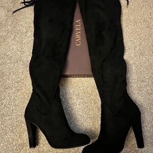 Carvela Chic Black Over the Knee Boots
